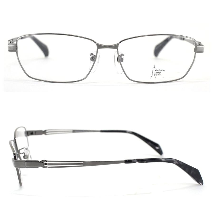 大きいサイズ 伊達 ダテメガネ MDS-524 col.1 60mm マンハッタンデザインスタジオ ブルーライトカット UVカット 大きい顔 ビッグサイズ メガネフレーム マンハッタンデザインスタジオ MDS-524