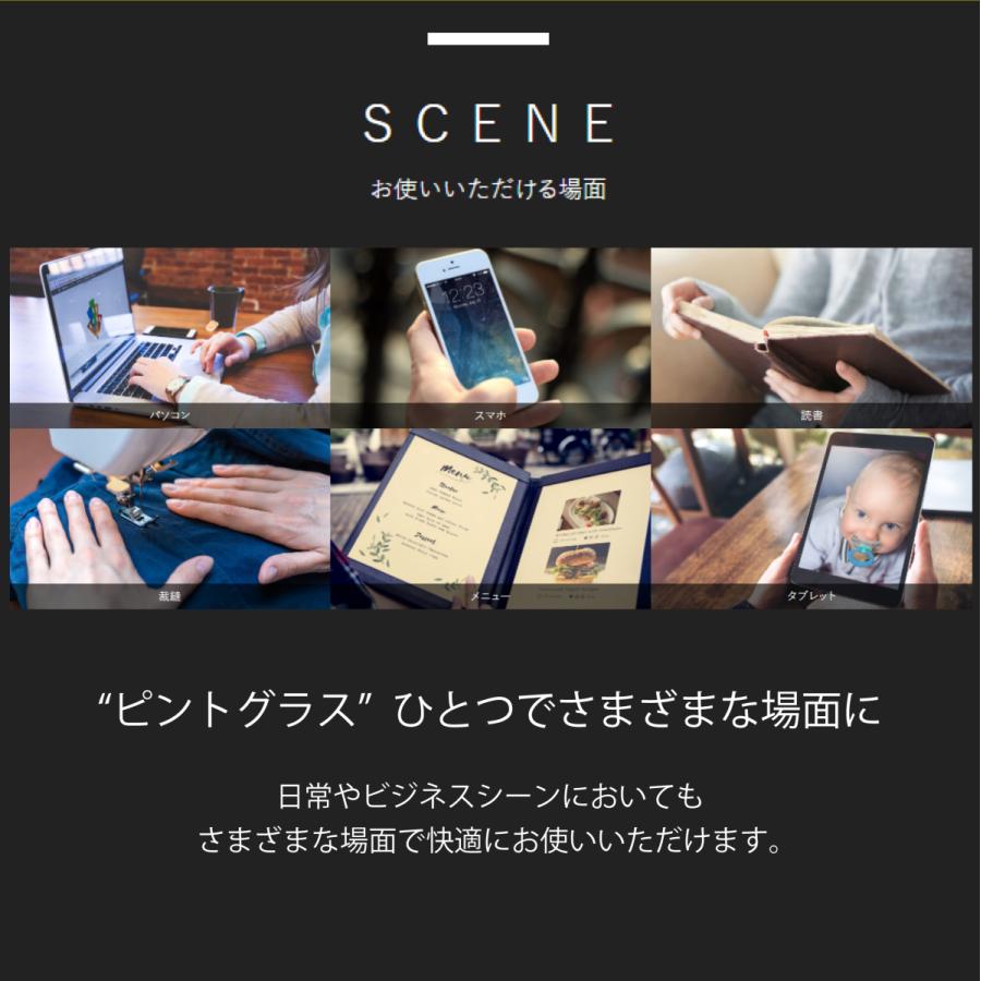 ピントグラス pint glasses PG-809 中度レンズモデル +2.50D〜+0.6D