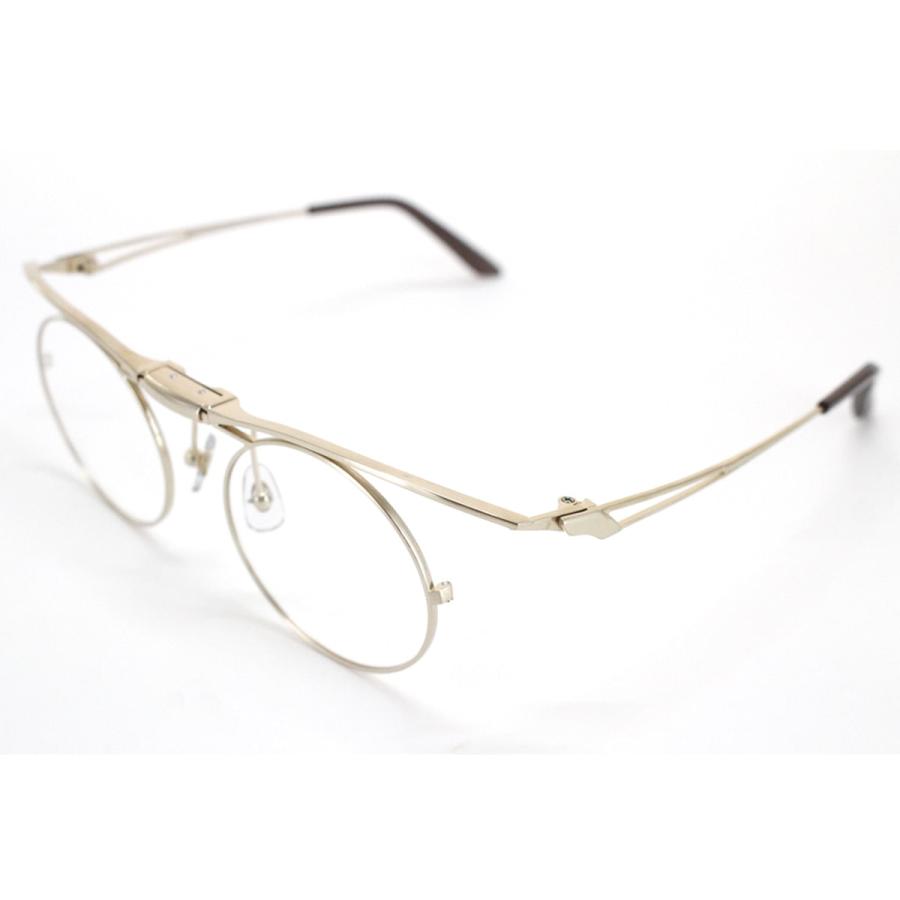 跳ね上げ式眼鏡 TG Craft ティージークラフト TG-1002-SP金メッキ 47