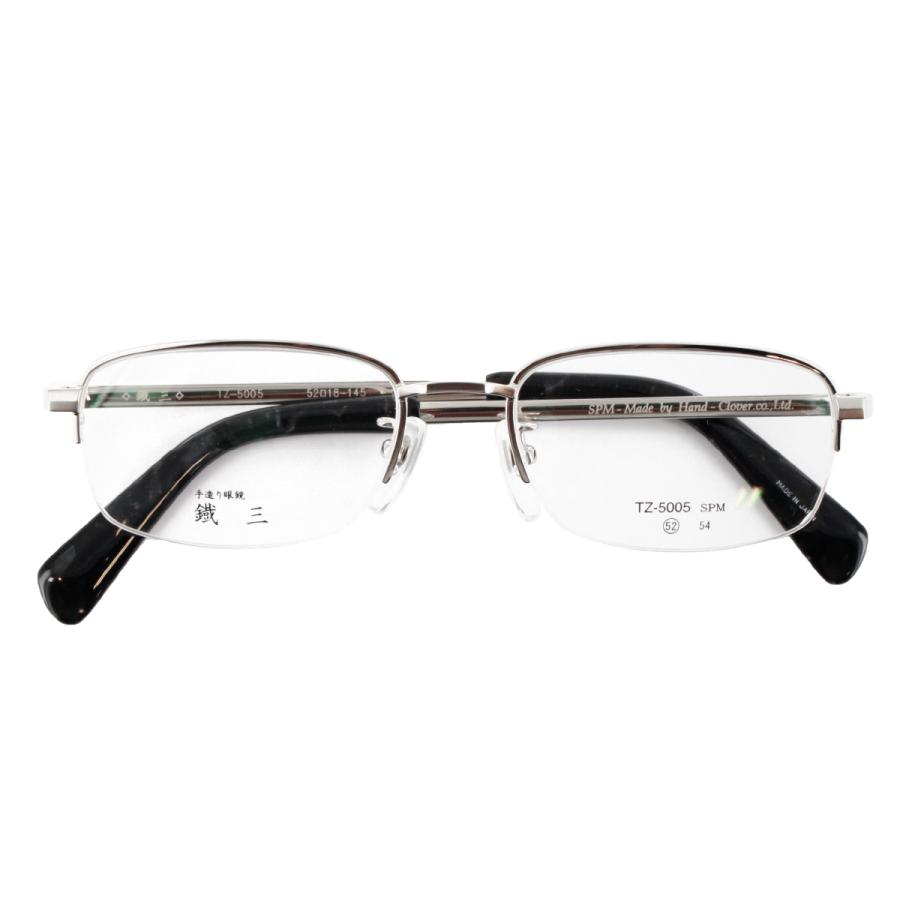 ［Clover 手造り眼鏡 鐡三］ メガネフレーム TZ5005-2-52 サイズ52 クロバー眼鏡 ヴィンテージ デッドストック メタルフレーム サンプラチナ アンティーク｜squacy｜03