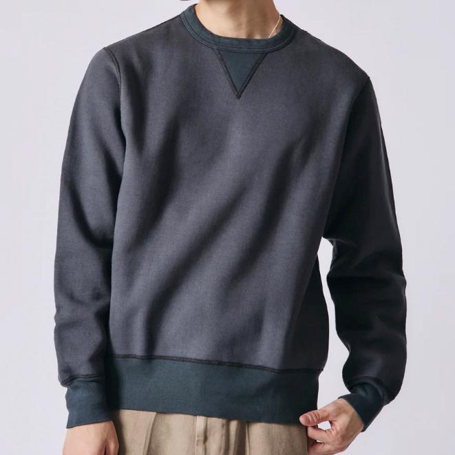 バーンズ アウトフィッターズ スウェットシャツ メンズ 長袖 無地 厚手 クルーネック 両Vガゼット | BARNS OUTFITTERS