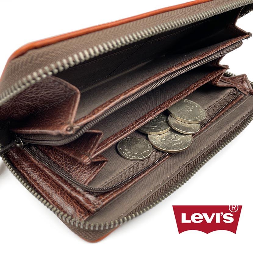 リーバイス Levi's 財布 長財布 メンズ ラウンドファスナー PUレザー
