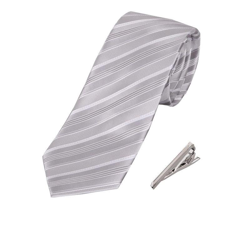 Royal Code ロイヤルコード 結婚式 ネクタイ＆チーフ セット 白 シルバー グレー 礼服 フォーマル メンズ ネクタイ パーティー
