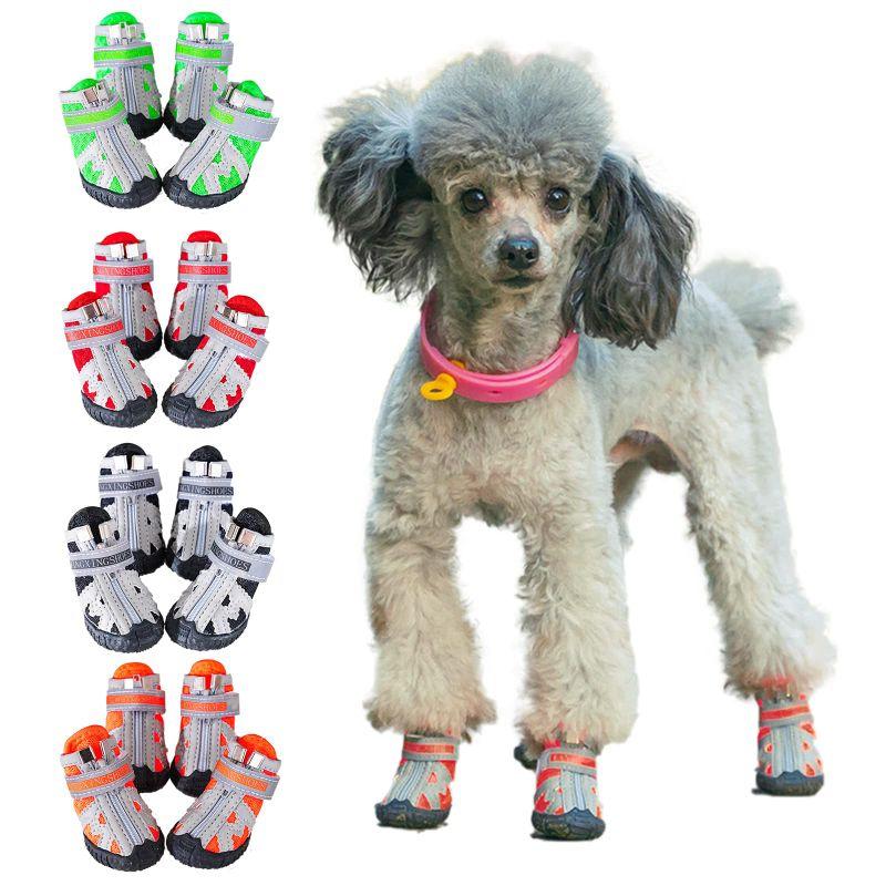 KUVEELA PET 犬用靴 ドッグブーツ ドッグシューズ 犬用シューズ 犬靴 レインシューズ 肉球保護 滑り止め 汚れ防止 夜間反射テー