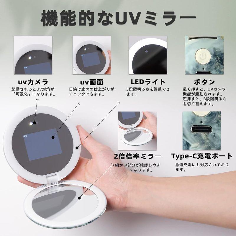 FENCHILIN 日焼け止めテスト用UVカメラ付きミラー コンパクト