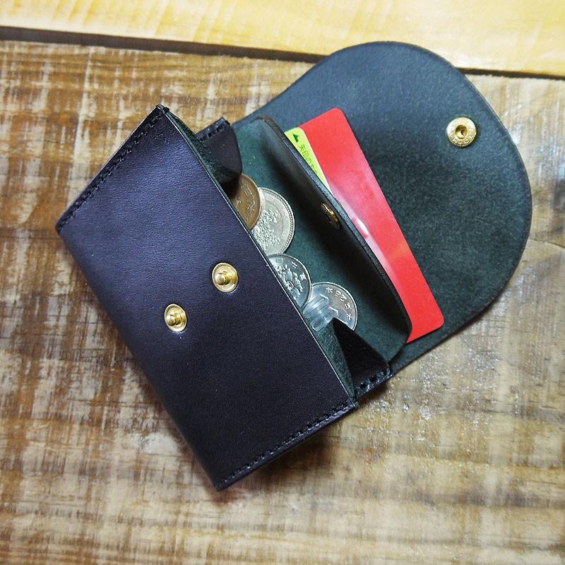 3点02 紺 ネイビー 栃木レザー ミニウォレット コンパクト財布