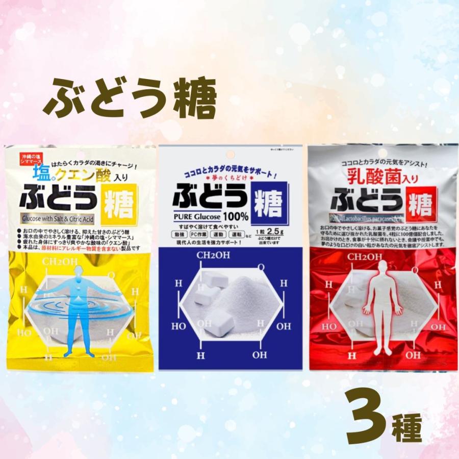 タブレット サプリメント ラムネ 大丸本舗 ぶどう糖 3種各1袋 ポイント