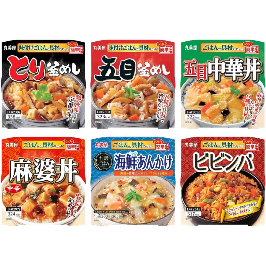 丸美屋 レンジで簡単 ごはん付きシリーズ 6食アソート 詰め合わせ