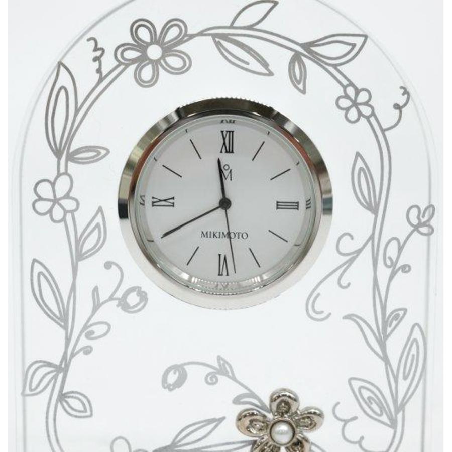 ミキモト MIKIMOTO 置時計 時計 ホワイト文字盤 パール ベビーパール