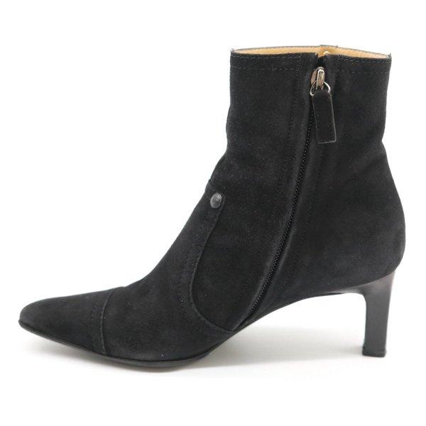 シャネル CHANEL ココマーク ココ ブーツ ショートブーツ スエード 黒 ヒール ブラック レディース #35 | CHANEL | 03