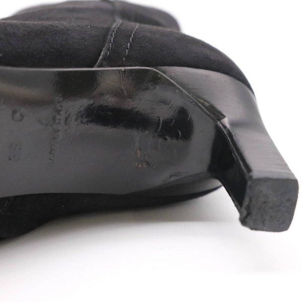 シャネル CHANEL ココマーク ココ ブーツ ショートブーツ スエード 黒 ヒール ブラック レディース #35 | CHANEL | 08