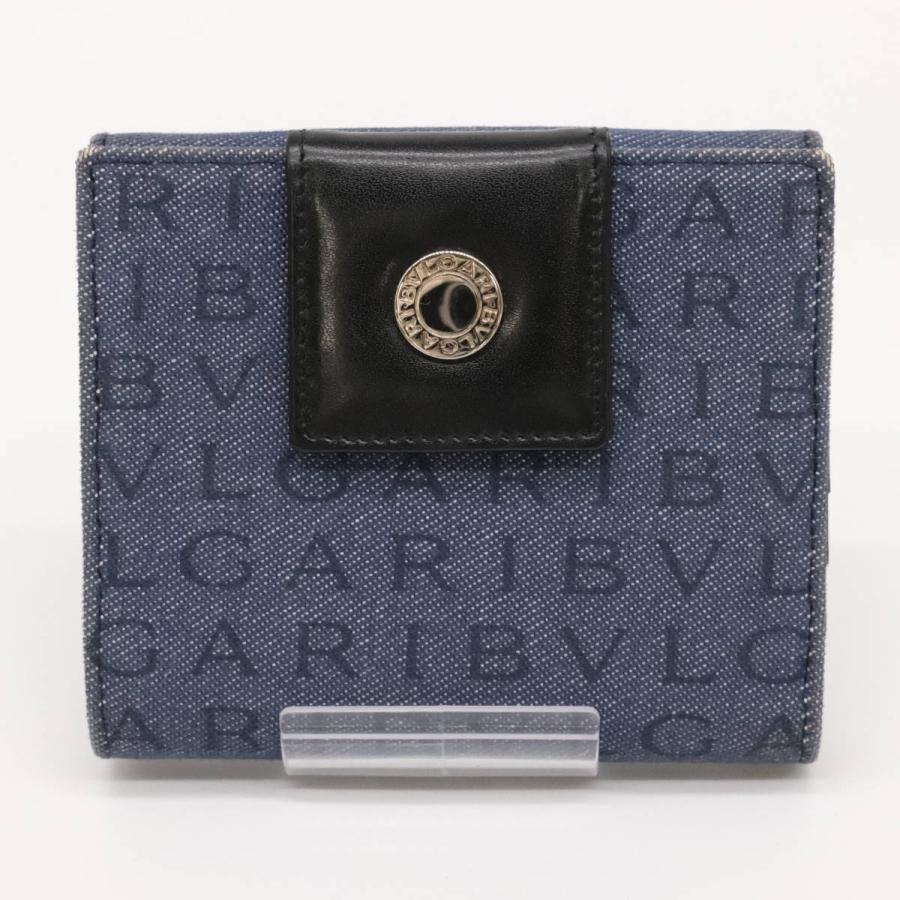BVLGARI ブルガリ ロゴマニア 財布 二つ折り財布 デニム 青 ブルー