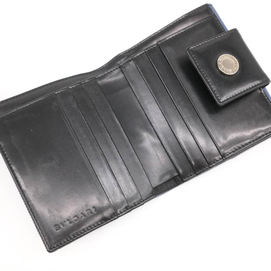 BVLGARI ブルガリ ロゴマニア 財布 二つ折り財布 デニム 青 ブルー