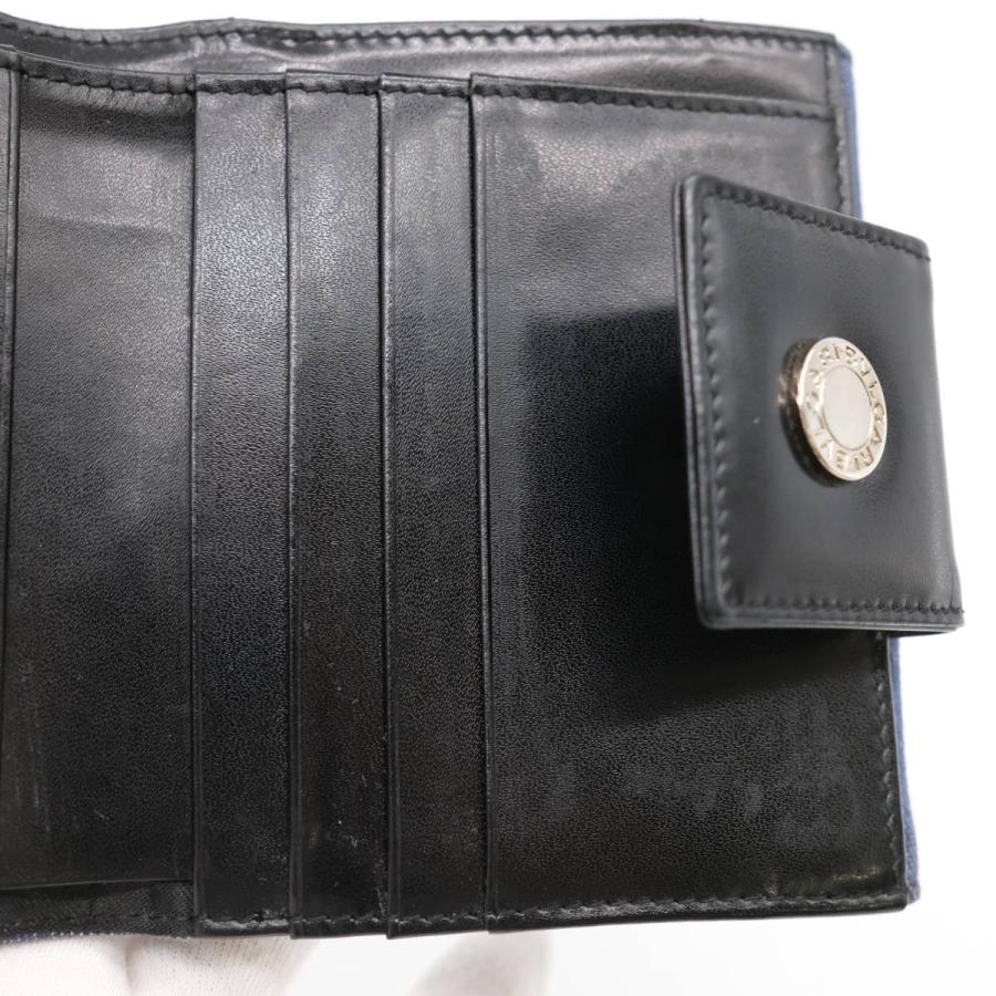 BVLGARI ブルガリ ロゴマニア 財布 二つ折り財布 デニム 青 ブルー
