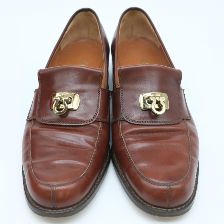 Salvatore Ferragamo サルヴァトーレ フェラガモ ガンチーニ ローファー シューズ 靴 ローヒール ブラウン レディース #6 | GANCINI | 01