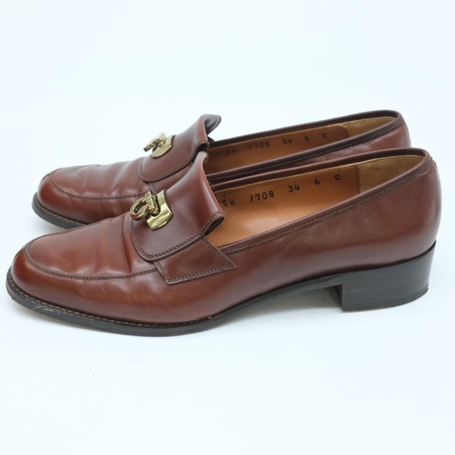 Salvatore Ferragamo サルヴァトーレ フェラガモ ガンチーニ ローファー シューズ 靴 ローヒール ブラウン レディース #6 | GANCINI | 02