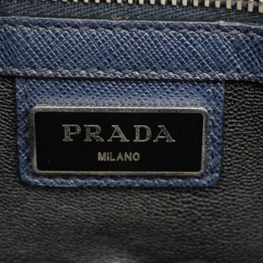 プラダ ビジネスバッグ ブリーフケース サフィアーノレザー ネイビー PRADA】プラダ『サフィアーノレザー ブリーフケース』VR0078