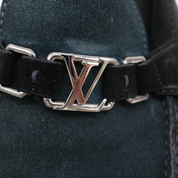 LOUIS VUITTON ヴィトン ドライビングシューズ ローファー モカシン 靴 スエード グリーン ＃7 1/2 | LOUIS VUITTON | 06