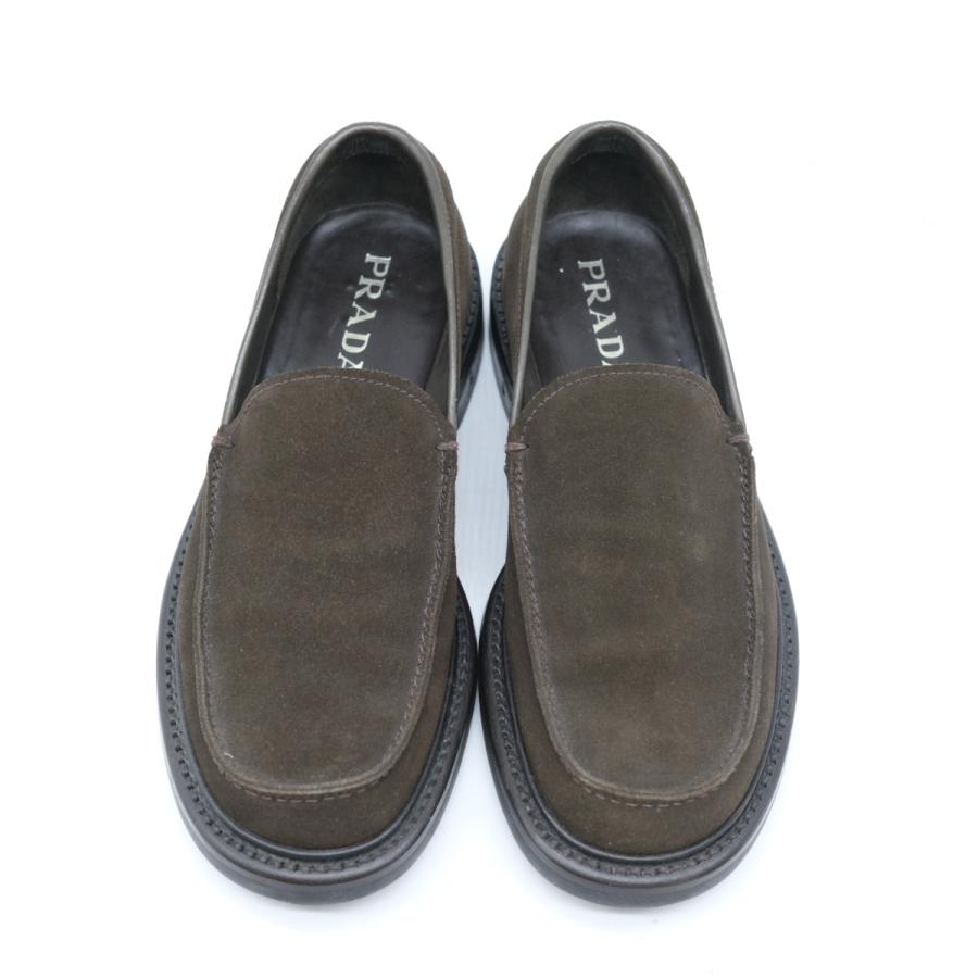 PRADA プラダ ビジネスシューズ モカシン ローファー スリッポン スエード 深緑 ダークグリーン カーキ #6 | PRADA | 01