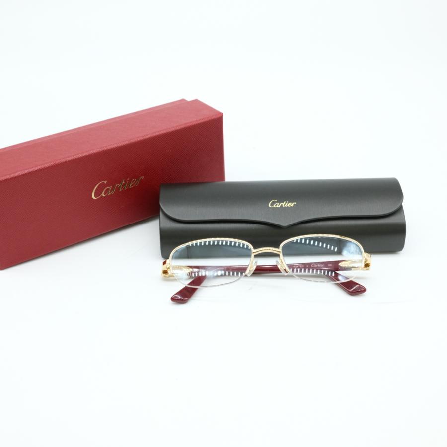 未使用品】Cartier カルティエ メガネ 眼鏡 ゴールドフレーム 52□18