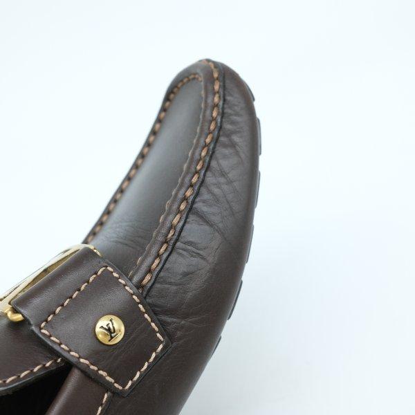 LOUIS VUITTON ヴィトン ユタ LV ドライビングシューズ ローファー モカシン 靴 茶 ダークブラウン ゴールド金具 ＃6 | LOUIS VUITTON | 04