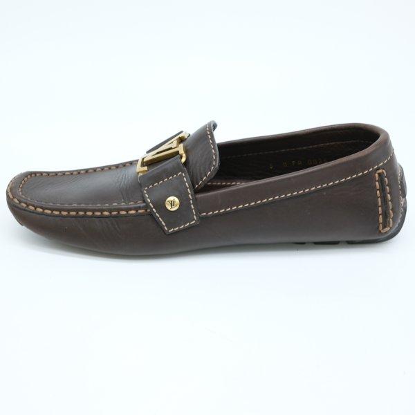 LOUIS VUITTON ヴィトン ユタ LV ドライビングシューズ ローファー モカシン 靴 茶 ダークブラウン ゴールド金具 ＃6 | LOUIS VUITTON | 06