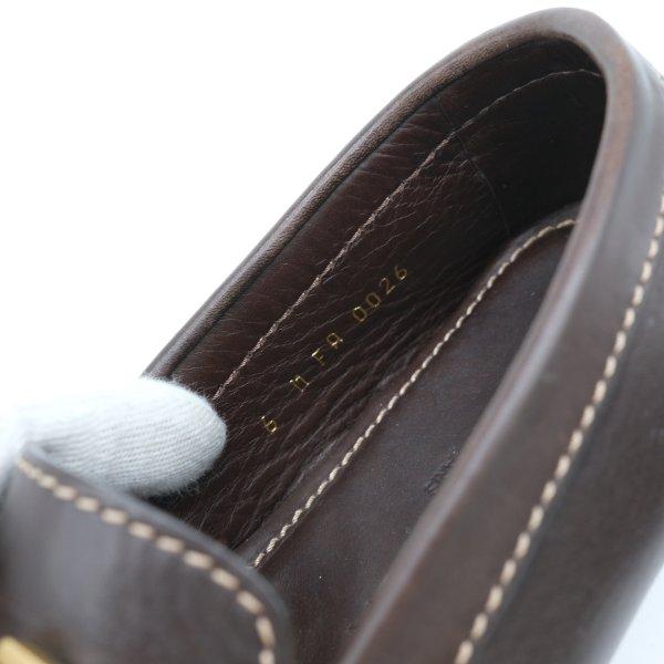 LOUIS VUITTON ヴィトン ユタ LV ドライビングシューズ ローファー モカシン 靴 茶 ダークブラウン ゴールド金具 ＃6 | LOUIS VUITTON | 07