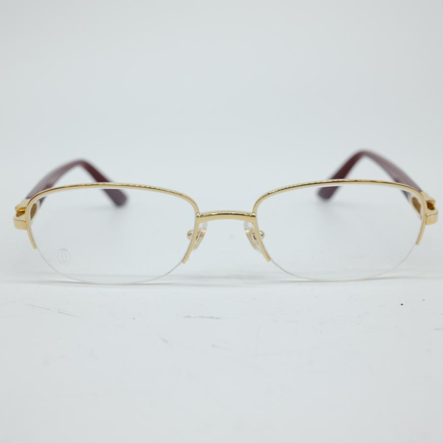 未使用品】Cartier カルティエ メガネ 眼鏡 ゴールドフレーム 52