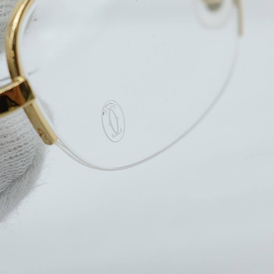未使用品】Cartier カルティエ メガネ 眼鏡 ゴールドフレーム 52□18