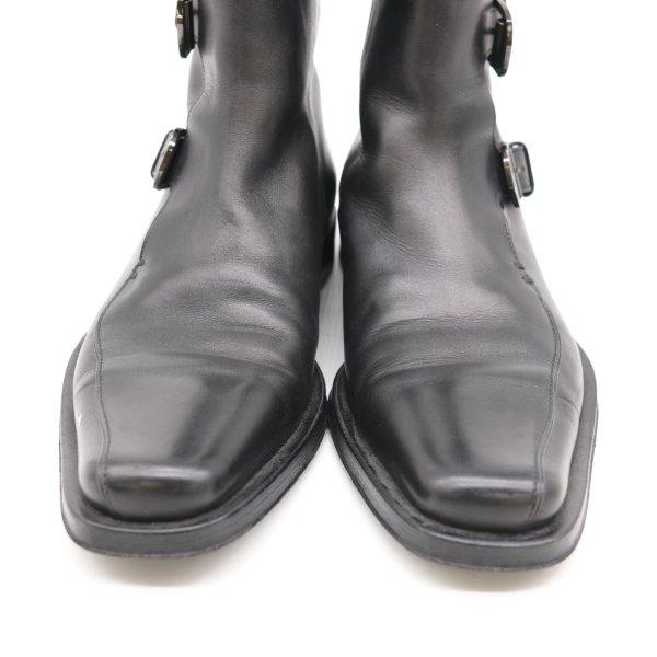 VERSACEヴェルサーチ 黒レザー フラップシューズ 26cm 41 1/2 VERSACEヴェルサーチ 黒レザー フラップシューズ 26cm 41 1/2