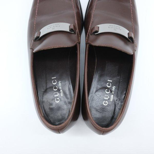 GUCCI グッチ ローファー 革靴 シューズ レザー ブラウン 茶 レディース #371/2 約24.5cm 1000491 | GUCCI | 05