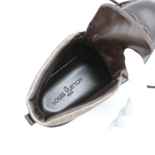 LOUIS VUITTON ヴィトン 靴 ブーツ ショートブーツ メダリオン ウイングチップ レザー ブラウン 茶 FD0057 6 1/2 |  | 16