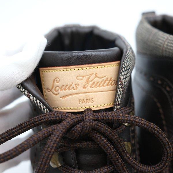 LOUIS VUITTON ヴィトン 靴 ブーツ ショートブーツ メダリオン ウイングチップ レザー ブラウン 茶 FD0057 6 1/2 |  | 02
