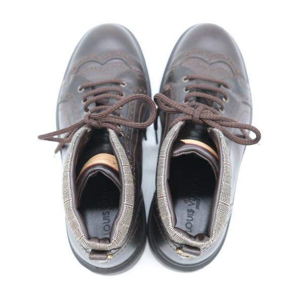 LOUIS VUITTON ヴィトン 靴 ブーツ ショートブーツ メダリオン ウイングチップ レザー ブラウン 茶 FD0057 6 1/2 |  | 04