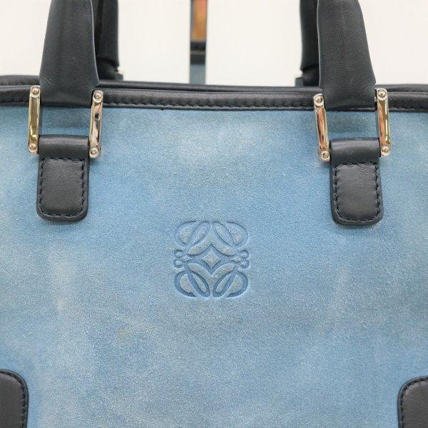 LOEWE ロエベ アマソナ ハンドバッグ トート スエード ブルー 青