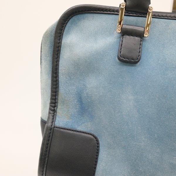 LOEWE ロエベ アマソナ ハンドバッグ トート スエード ブルー 青
