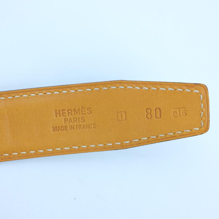 HERMES エルメス Hバックル アッシュ ベルト メンズ スーツ BOXカーフ