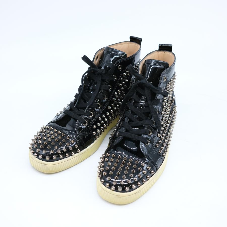 Christian Louboutin ルブタン パネトーネ ハイカットスニーカー エナメル ブラック #42 約26.5cm | 