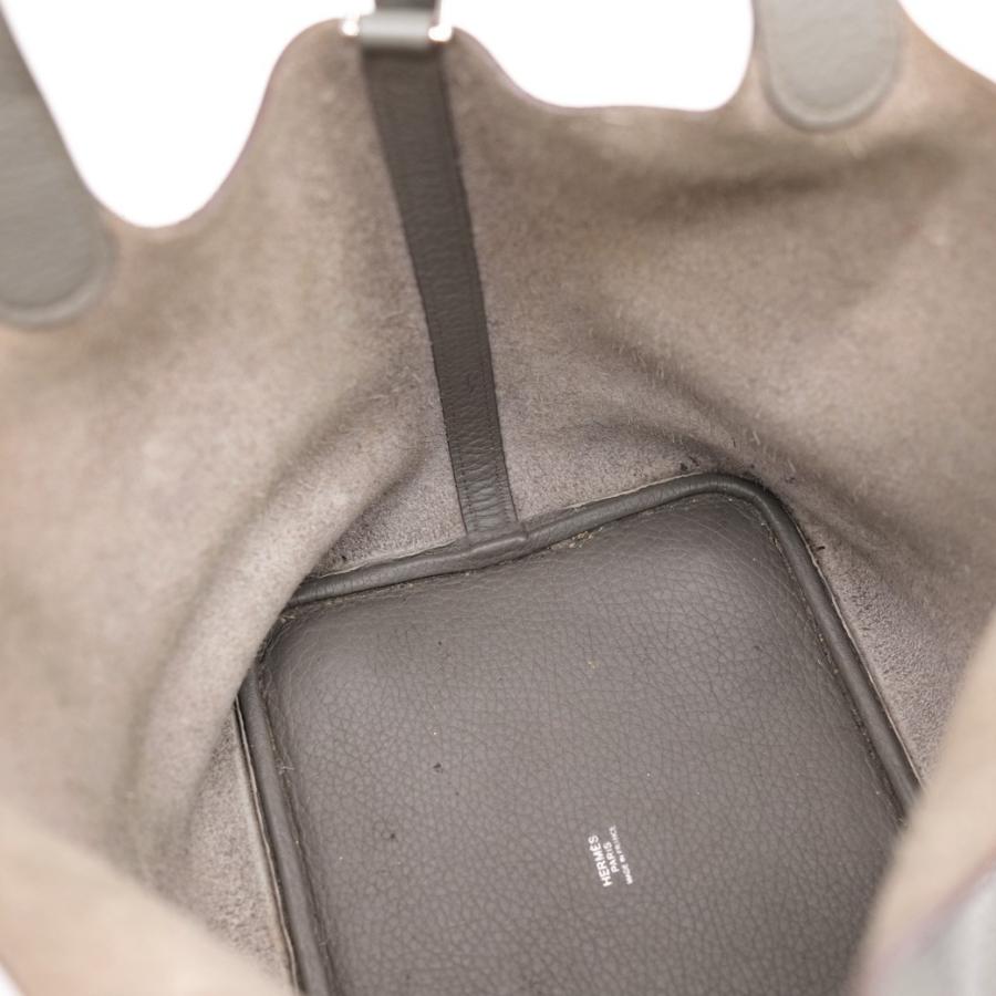 HERMES エルメス ピコタンロック MM ハンドバッグ エタン グレー
