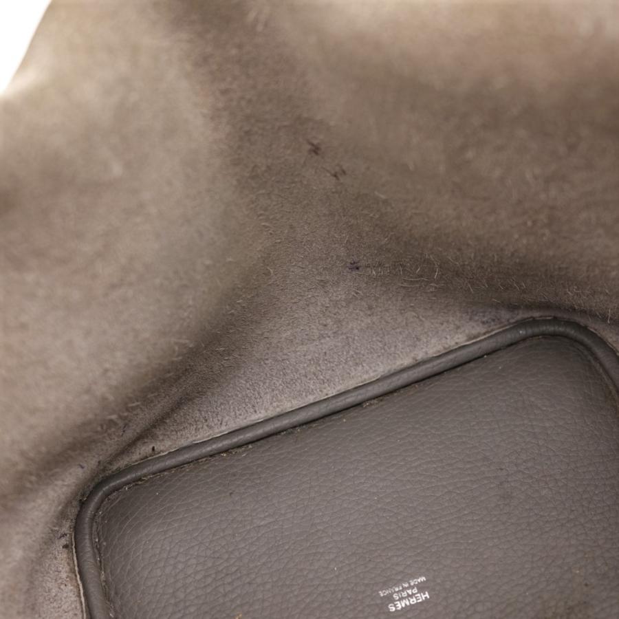 HERMES エルメス ピコタンロック MM ハンドバッグ エタン グレー