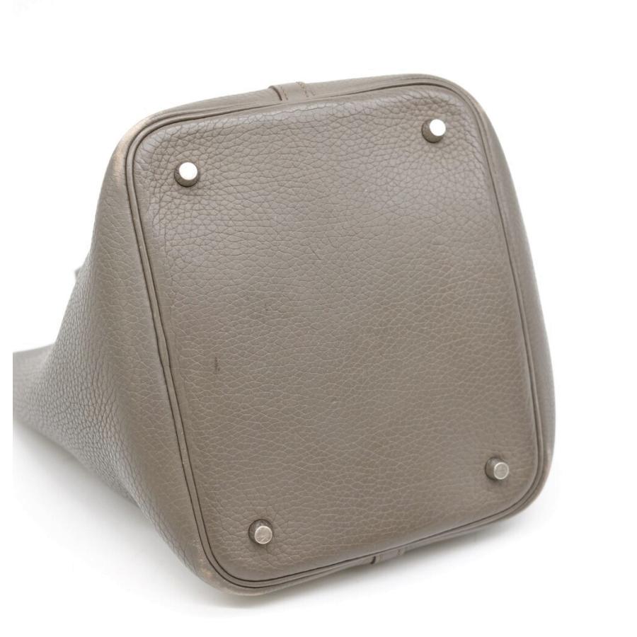 HERMES エルメス ピコタンロック MM ハンドバッグ エタン グレー