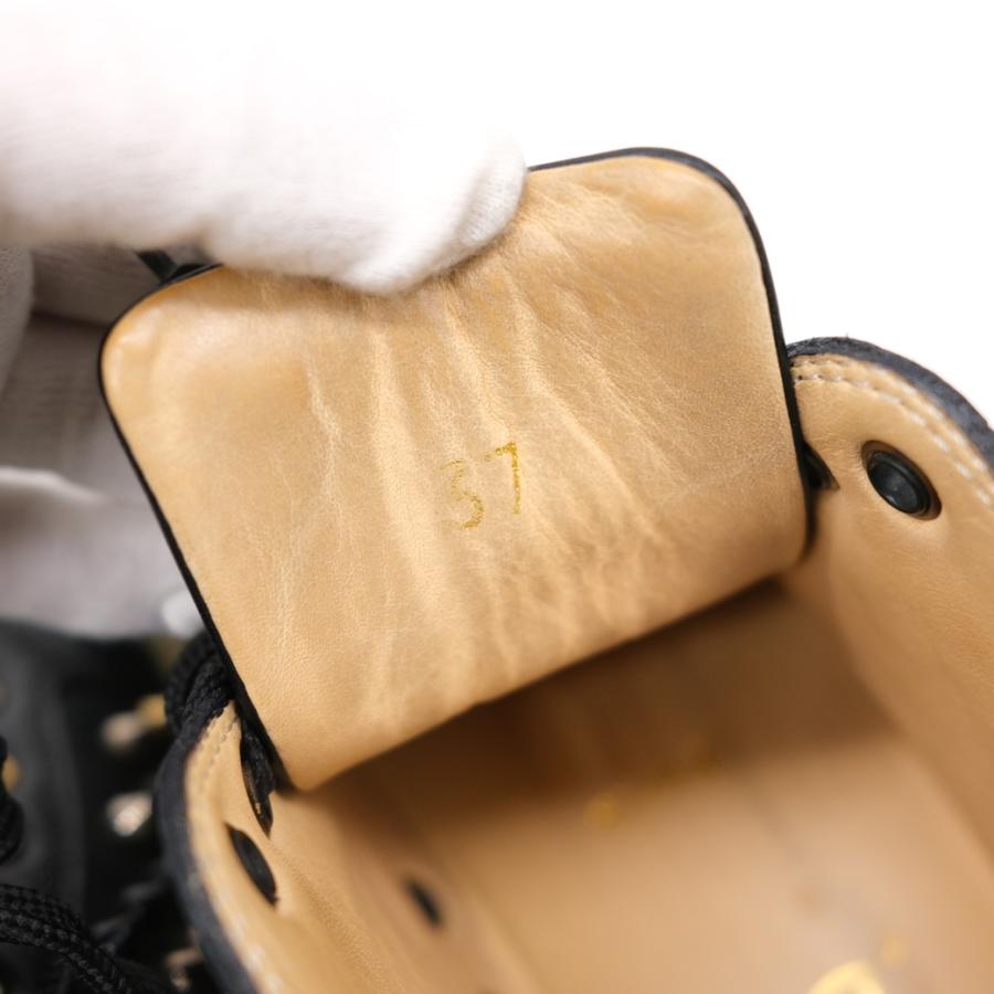Christian Louboutin ルブタン 靴 シューズ ハイカットスニーカー パネトーネ レザー スタッズ ブラック レッド #37 約23ｃｍ |  | 10