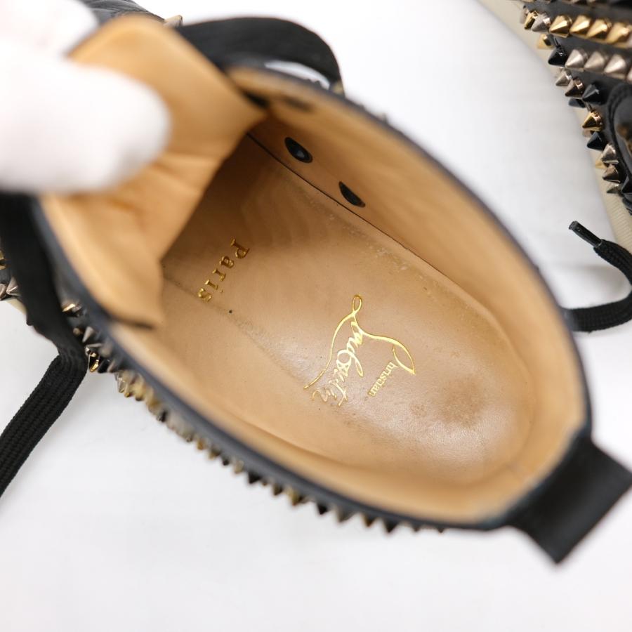 Christian Louboutin ルブタン 靴 シューズ ハイカットスニーカー パネトーネ レザー スタッズ ブラック レッド #37 約23ｃｍ |  | 11