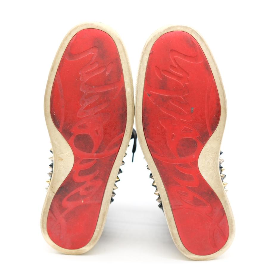 Christian Louboutin ルブタン 靴 シューズ ハイカットスニーカー パネトーネ レザー スタッズ ブラック レッド #37 約23ｃｍ |  | 12
