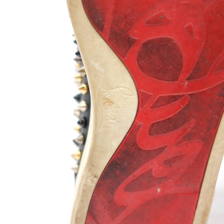 Christian Louboutin ルブタン 靴 シューズ ハイカットスニーカー パネトーネ レザー スタッズ ブラック レッド #37 約23ｃｍ |  | 13