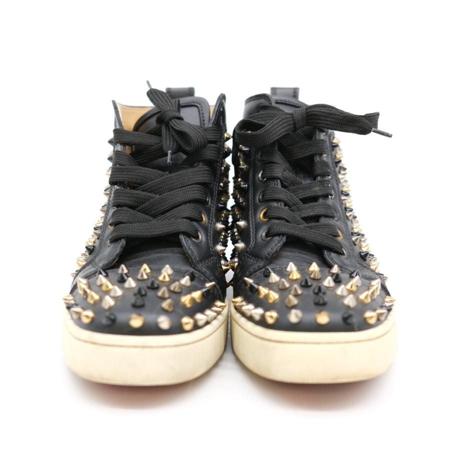 Christian Louboutin ルブタン 靴 シューズ ハイカットスニーカー パネトーネ レザー スタッズ ブラック レッド #37 約23ｃｍ |  | 02