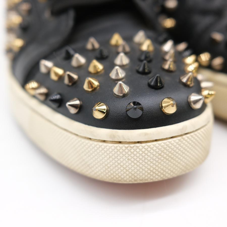 Christian Louboutin ルブタン 靴 シューズ ハイカットスニーカー パネトーネ レザー スタッズ ブラック レッド #37 約23ｃｍ |  | 03