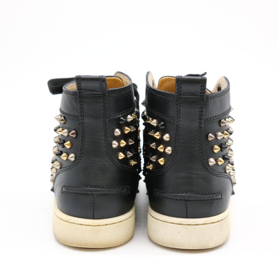 Christian Louboutin ルブタン 靴 シューズ ハイカットスニーカー パネトーネ レザー スタッズ ブラック レッド #37 約23ｃｍ |  | 04