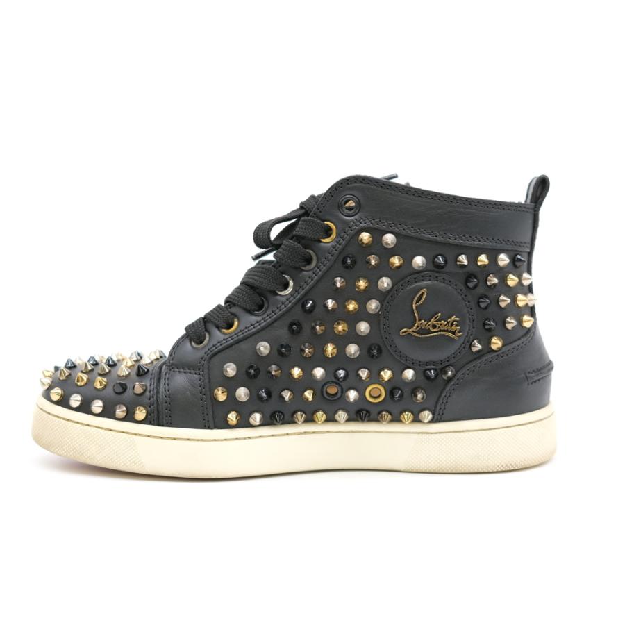 Christian Louboutin ルブタン 靴 シューズ ハイカットスニーカー パネトーネ レザー スタッズ ブラック レッド #37 約23ｃｍ |  | 05