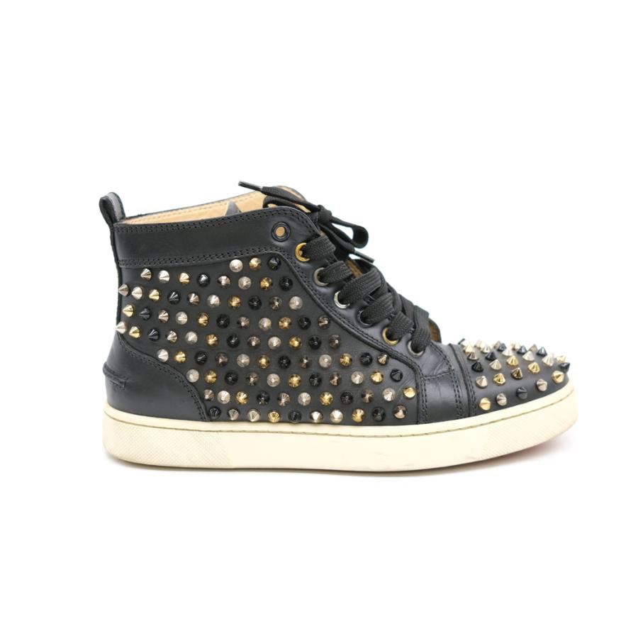 Christian Louboutin ルブタン 靴 シューズ ハイカットスニーカー パネトーネ レザー スタッズ ブラック レッド #37 約23ｃｍ |  | 06